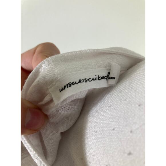 Unsubscribed White Linen Maxi Dress Sz 6 - Picture 3 of 3